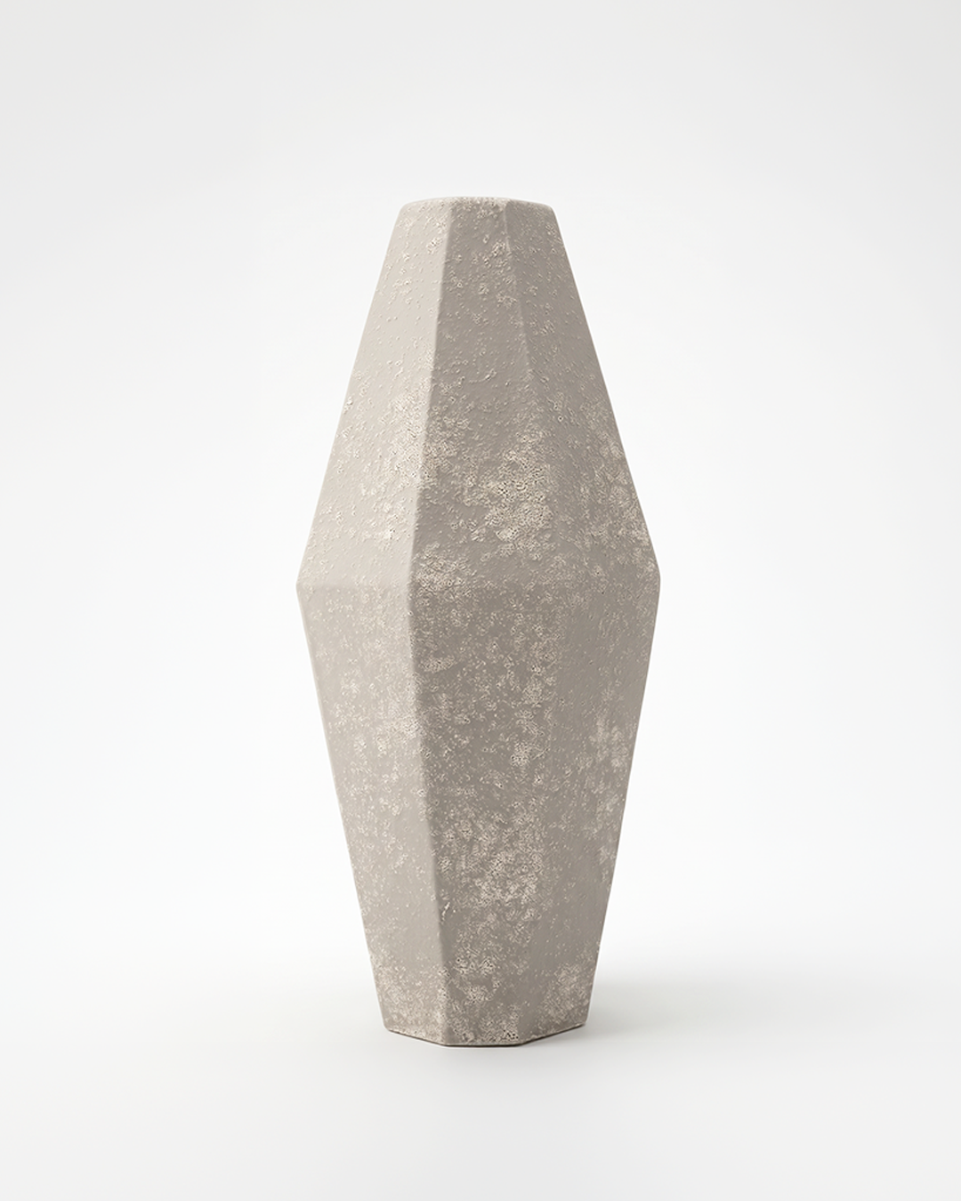 Geometric concrete vase on a white background